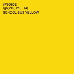 #F9D80E - School bus Yellow Color Image