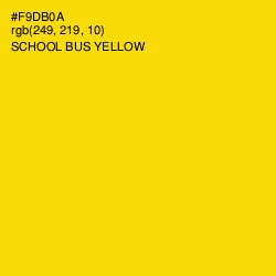 #F9DB0A - School bus Yellow Color Image