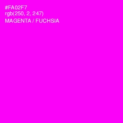 #FA02F7 - Magenta / Fuchsia Color Image