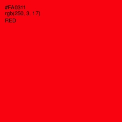 #FA0311 - Red Color Image