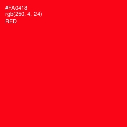 #FA0418 - Red Color Image
