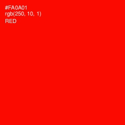 #FA0A01 - Red Color Image