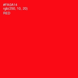 #FA0A14 - Red Color Image