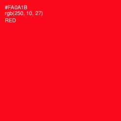 #FA0A1B - Red Color Image