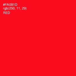 #FA0B1D - Red Color Image