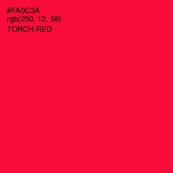 #FA0C3A - Torch Red Color Image