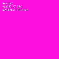 #FA11E0 - Magenta / Fuchsia Color Image
