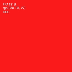 #FA191B - Red Color Image