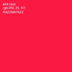 #FA1943 - Razzmatazz Color Image