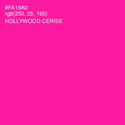 #FA19A0 - Hollywood Cerise Color Image
