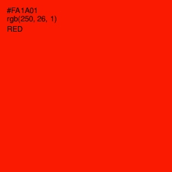 #FA1A01 - Red Color Image