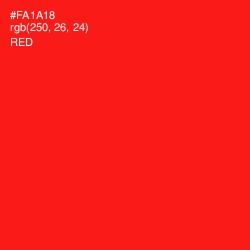 #FA1A18 - Red Color Image