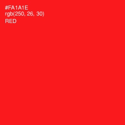 #FA1A1E - Red Color Image