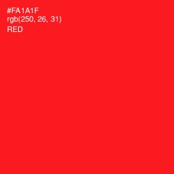 #FA1A1F - Red Color Image