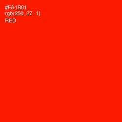 #FA1B01 - Red Color Image