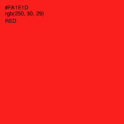 #FA1E1D - Red Color Image