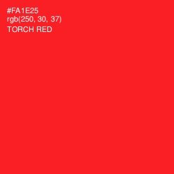 #FA1E25 - Torch Red Color Image