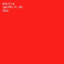 #FA1F1A - Red Color Image