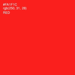 #FA1F1C - Red Color Image