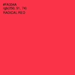 #FA334A - Radical Red Color Image