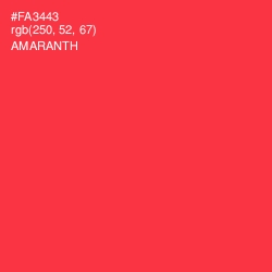 #FA3443 - Amaranth Color Image