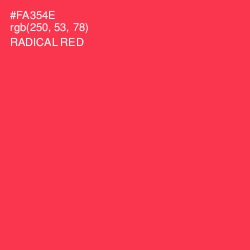 #FA354E - Radical Red Color Image
