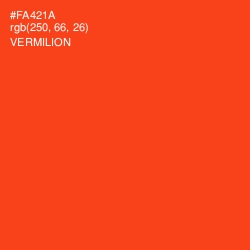 #FA421A - Vermilion Color Image