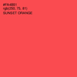 #FA4B51 - Sunset Orange Color Image