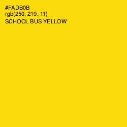 #FADB0B - School bus Yellow Color Image