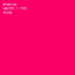 #FB0166 - Rose Color Image