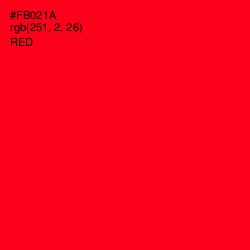 #FB021A - Red Color Image