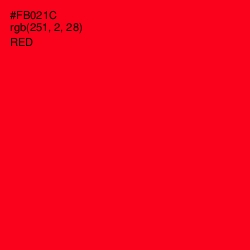 #FB021C - Red Color Image