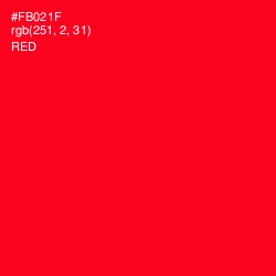 #FB021F - Red Color Image