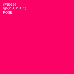 #FB0266 - Rose Color Image