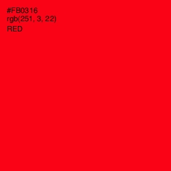 #FB0316 - Red Color Image