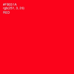 #FB031A - Red Color Image