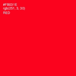 #FB031E - Red Color Image