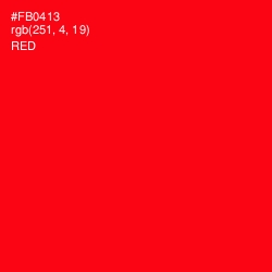 #FB0413 - Red Color Image