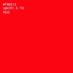 #FB0513 - Red Color Image