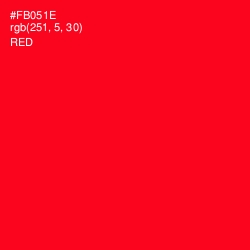 #FB051E - Red Color Image