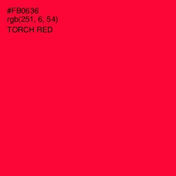 #FB0636 - Torch Red Color Image