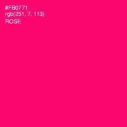 #FB0771 - Rose Color Image
