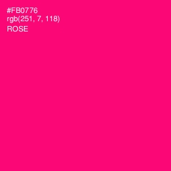 #FB0776 - Rose Color Image