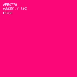#FB0778 - Rose Color Image