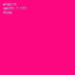 #FB077F - Rose Color Image