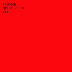 #FB080E - Red Color Image