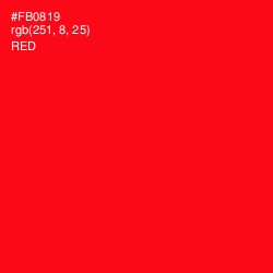 #FB0819 - Red Color Image