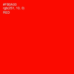 #FB0A00 - Red Color Image