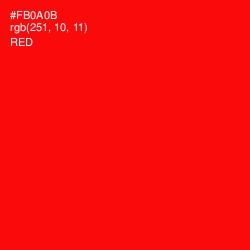 #FB0A0B - Red Color Image