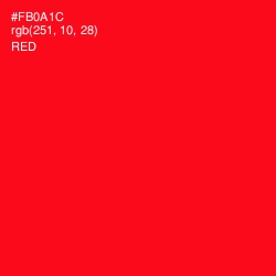 #FB0A1C - Red Color Image